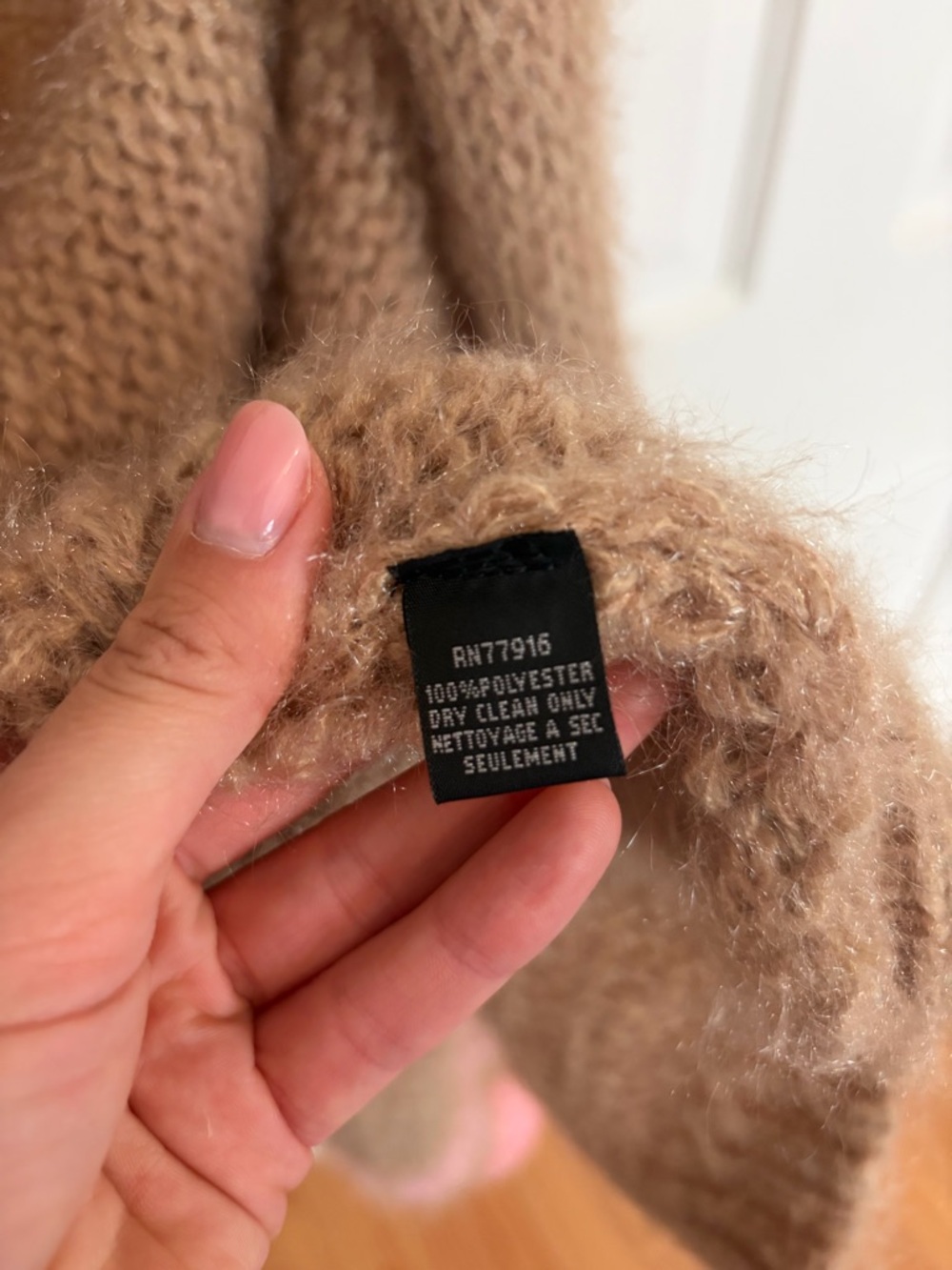 Anthropologie Fuzzy Camel Open-Front Knit Cardigan - Picture 7 of 8
